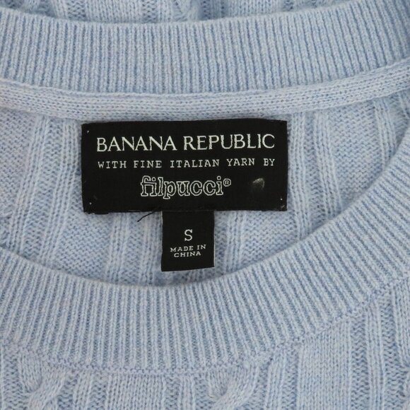Banana Republic Filpucci Womens Small Cable Knit Crew Neck Sweater Merino Wool - Picture 4 of 8
